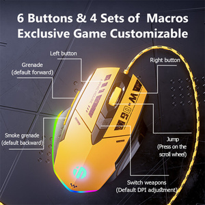 Mouse da Gaming con cavo infico W6 cablato 12800DPI Mouse con filo a 6 pulsanti per PC Computer portatile MacBook mouse da gioco - Product Image 3