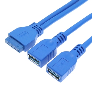 0.3m High <strong>Speed</strong> Dual <strong>2</strong>-port <strong>USB</strong> <strong>3</strong>.0 a to Computer Motherboard 20pin Male to Female Cable Adapter 20-pin <strong>USB</strong> Expansion Cable - Product Image 6