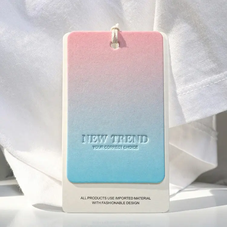 High-end Custom Printing Service Embossed Logo Paper Hang Tags For Clothing