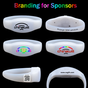Bán buôn tổ chức sự kiện lumineux <span class=keywords><strong>DMX</strong></span> lễ hội phát sáng có thể điều chỉnh ánh sáng lên silicon tùy chỉnh dây đeo cổ tay điều khiển từ xa LED Vòng đeo tay - Product Image 5