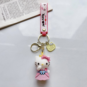 Tùy chỉnh phim hoạt hình KT mèo nhựa móc chìa khóa Keyring <span class=keywords><strong>Hello</strong></span> KT hình búp bê Keychain điện thoại Mặt dây chuyền treo quyến rũ - Product Image 3