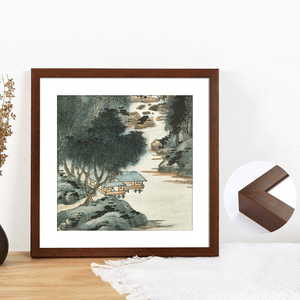 8x8 Square Picture <strong>Frame</strong> Display Picture <strong>4x4</strong> with <strong>Mat</strong> or 8x8 Without <strong>Mat</strong> Black Wood Grain Photo <strong>Frame</strong> for Wall and Tabletop Deco - Product Image 3