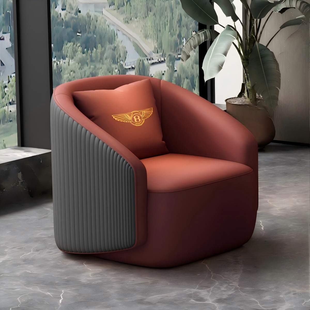 Single chair (burgundy)