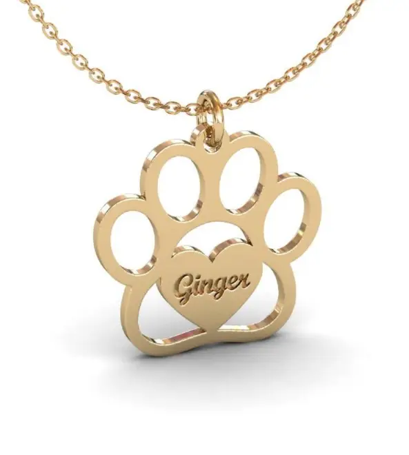 Monili dell'animale domestico di Cane Personalizzati Impronta Inciso Gioielli Carino Zampa Del Cane E Del Cuore di Nome Personalizzato Collana Della Catena Del Pendente