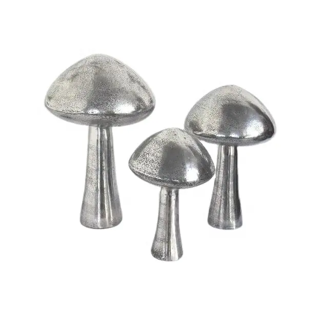 Champignons décoratifs en Aluminium moulé, sculpture de décoration pour la maison, métal, finition rugueuse