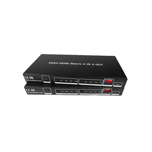 4 En 2 salida HDMI2.0 Matrix 4x2 4K @ 60Hz Soporte botón de control remoto interruptor DIP para configurar EDID