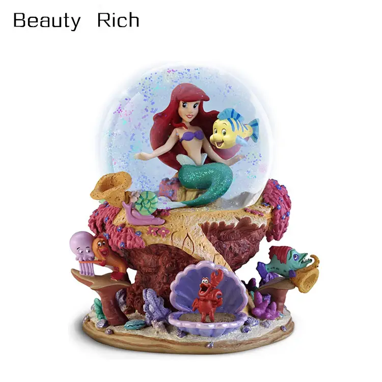 Sneeuwbol De Kleine Zeemeermin Muzikale Glitter Globe Met Ariel En Bot