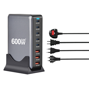 600W hızlı PD şarj 8 port USB tipi cep telefonu Laptop onarım istasyonu adet şarj standı standı duvar şarj masaüstü hızlı şarj GaN şarj - Product Image 3