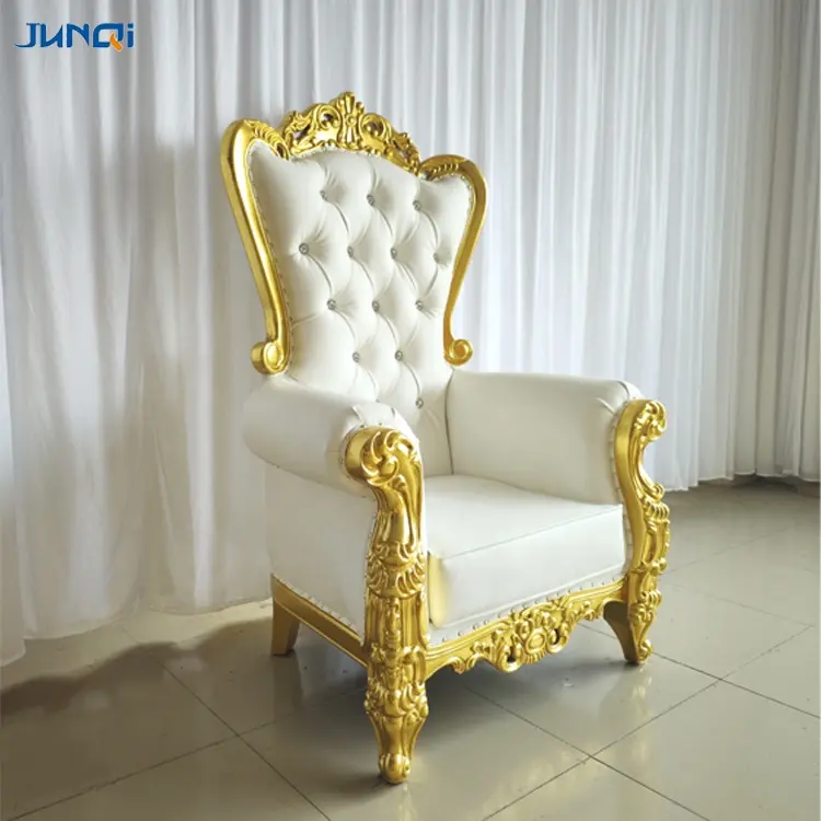 Sofa pernikahan hotel emas Tiongkok pedikur antik punggung tinggi kursi takhta sofa raja Ratu