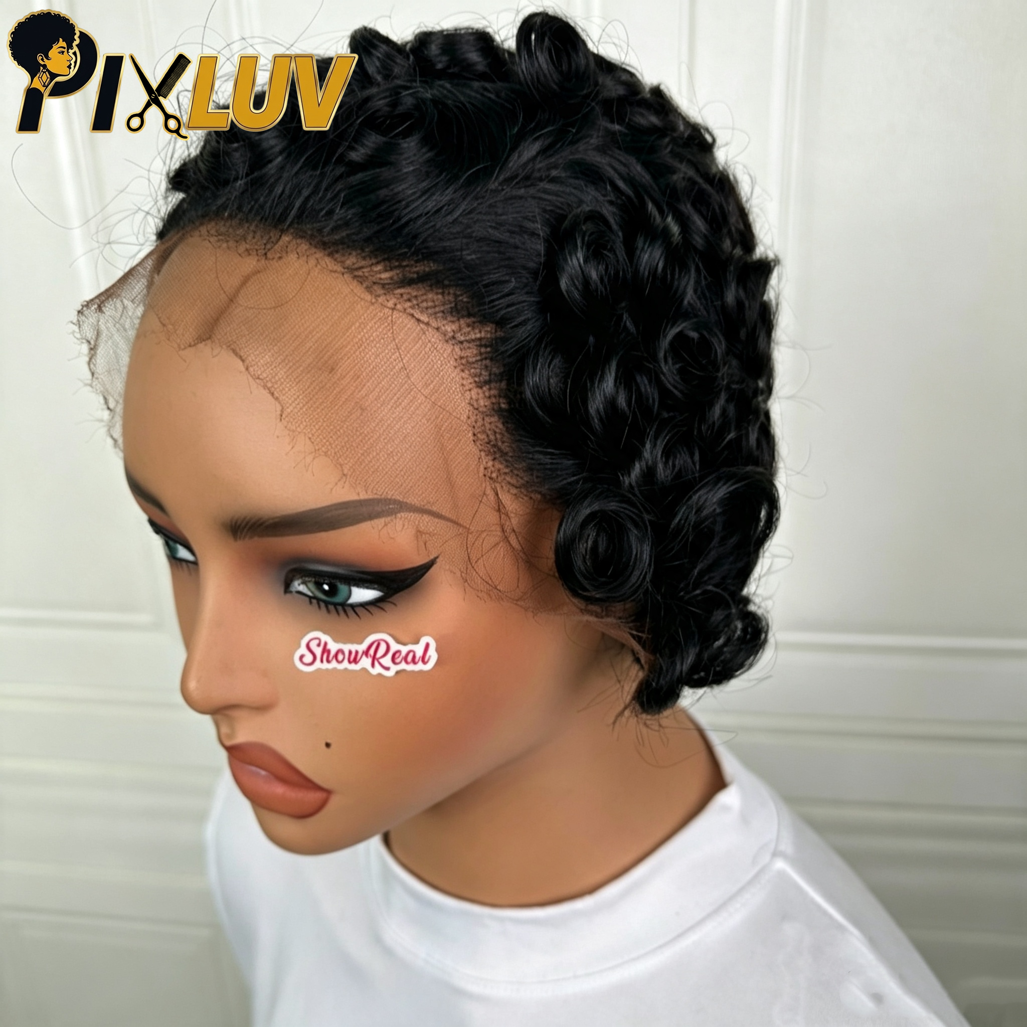 Lace Frontal Culry Pixie Cut Wig