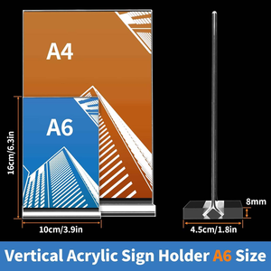 Trong suốt hai mặt rõ ràng nhựa giữ dấu hiệu A4 bàn hiển thị hình ảnh khung nhà máy <span class=keywords><strong>Acrylic</strong></span> giấy Bảng menu đứng - Product Image 4