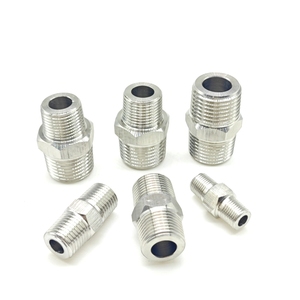 304不锈钢1/8 “1/4” 3/8 “1/2” BSP NPT六角奶嘴高压3000 psi螺纹六角减少奶嘴管件 - Product Image 2