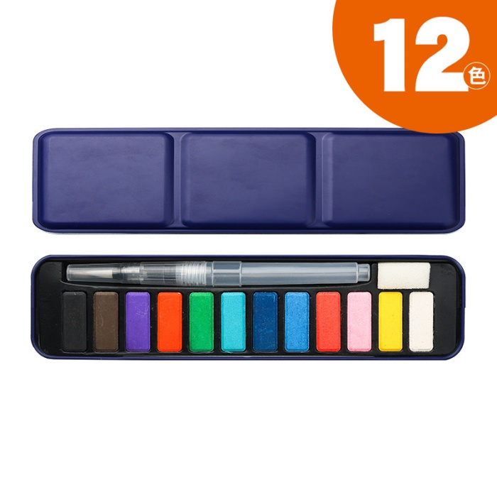 Boîte en fer bleu 12 couleurs