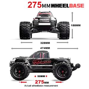 Mjx Hyper Go 10208 V2 1/10มอเตอร์ไร้แปรงถ่าน4WD รถออฟโรดความเร็วสูงพร้อมไฟ <span class=keywords><strong>LED</strong></span> รวมถึงรีโมทคอนโทรลสาย USB