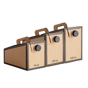 Ucuz özel take away kolu ve su torbası ile kutuda 1L 2L 3L renkli logo damla tek kullanımlık kahve dağıtıcı kahve kutusu - Product Image 1
