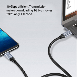 สายดาต้าชาร์จเร็ว5A สำหรับ iOS 10 gbps/ 20Gbps USB 3.1 Gen 2อะลูมิเนียมถักประเภท C ไปยัง Type C ไนล่อน - Product Image 4