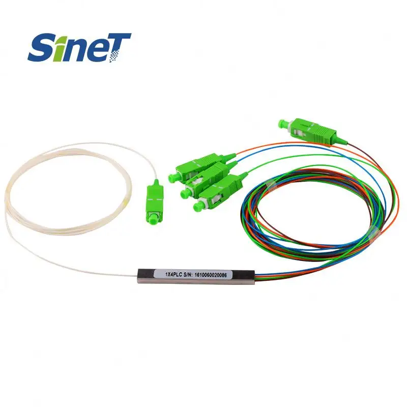 SINET Precio de fábrica Divisor de fibra 1x2 1x4 1x8 1x16 1x32 2x2 divisor PLC con SC APC Pigtail