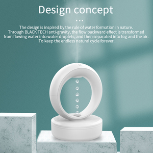 2023 neue Produkte Smart Home verwenden Hot Sell anpassen Farbe kühlen Nebel Regentropfen Ultraschall Anti-Schwerkraft USB Luftbe feuchter