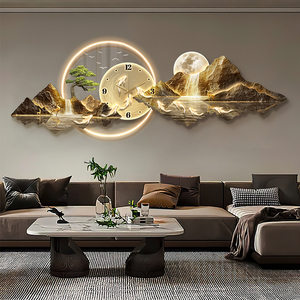 Nhà Máy bán hàng trực tiếp của New bức Tranh phong cảnh bức tranh pha lê với Đồng hồ LED bức tranh tường hiện đại trang trí nội thất bức tranh - Product Image 3