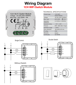 Tuya WiFi Mini Smart Relais WiFi-Schalter, 1 2 3 4 Gang DIY Smart Lichtsc halter Modul Smart Life/Tuya App Control, Heim automation - Product Image 2