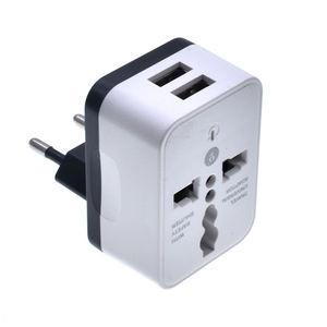 欧洲旅行插座适配器通用2 USB转换器，带双USB 5V 2A电源适配器 - Product Image 2