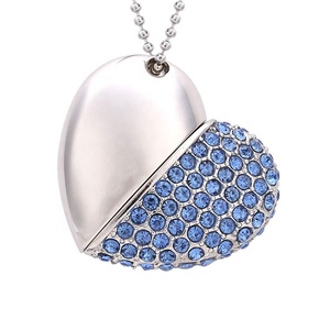 Wholesale Jewelry Usb Pendrive Metal Diamond Love Heart Shape USB Key 2.0 3.0 <strong>Memory</strong> <strong>Flash</strong> Storage Disk - Product Image 4