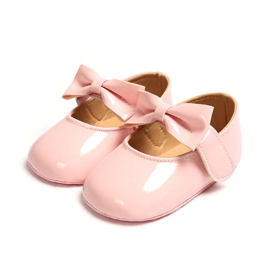 Zapatos antideslizantes de suela blanda para bebés, bonitos zapatos de princesa para bebés