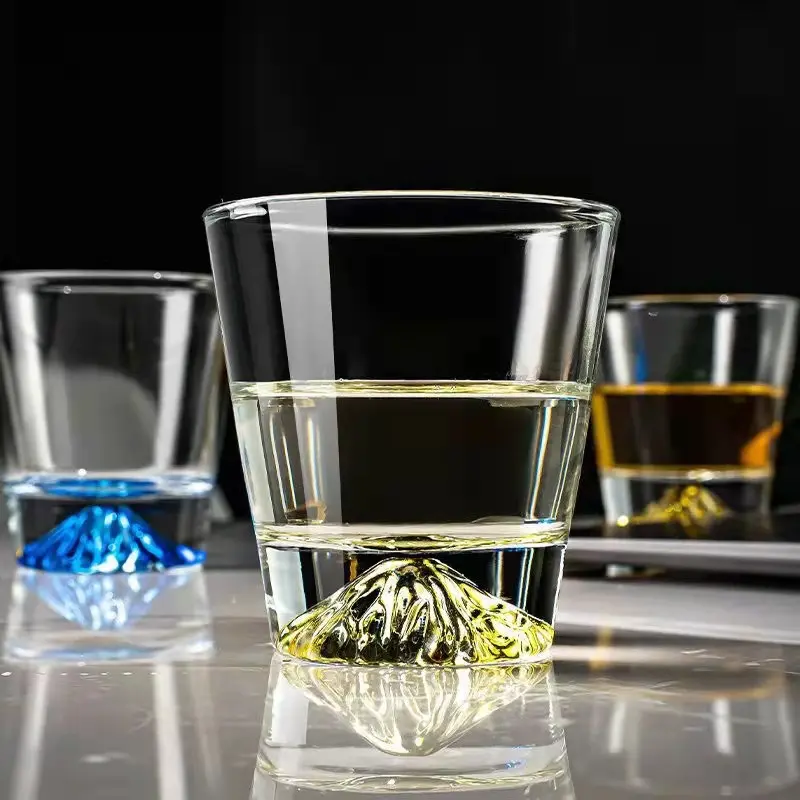 Tasse de montagne en cristal à l'ancienne, verres à whisky à fond lourd, en verre de Vodka