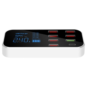 40W 8-Port-Schnellladung PD USB C-Netzteil 3.0 LED-Anzeige mit mehreren USB-Desktop-Ladegeräten 5A 2A Ausgangs strom batterie Verwendung - Product Image 3