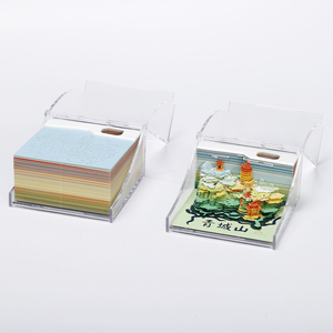 Bloc de notas para manualidades de arte en papel 3D Oasis Garden Building notas de papel cortadas con láser arrancar modelo 3D personalizado Cubo de bloque de papel para marcapáginas - Product Image 4
