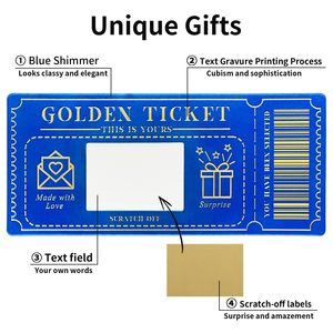 บัตรขูดรางวัลรางวัลการพิมพ์แบบกำหนดเองบัตรทอง6ชิ้น - Product Image 2