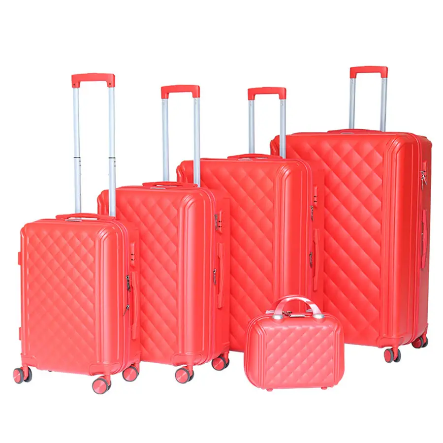 Conjunto de bagagem para carrinho de viagem, 5 peças por atacado, 14 20 24 28 32 Polegada ABS/PC, conjunto de bagagem, carrinho de bagagem