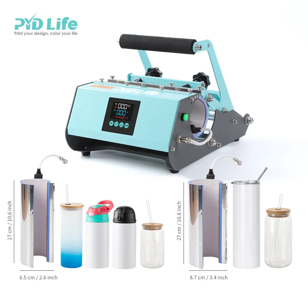 PYD Life RTS spedizione gratuita IN mare USA 2 IN 1 20oz 30oz sublimazione spazi vuoti stampa tazza Tumbler pressa di calore macchina