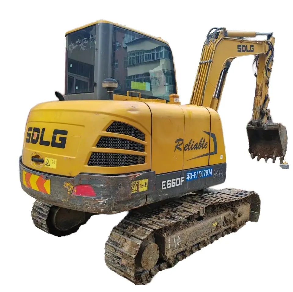 SDLG E660F Used Construction Digger Machine 7 Ton Excavator Good Condition Core Components Including Motor Pump Gearbox Sale