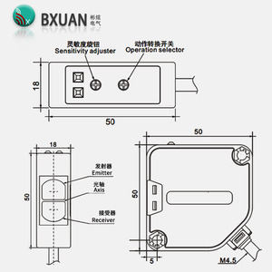 BXuan E3JK 220V Infrared Detector NPN PNP Output IP67 Long Range Photoelectric <strong>Sensor</strong> <strong>Diffuse</strong> <strong>Reflection</strong> for Laser <strong>Sensor</strong> - Product Image 3