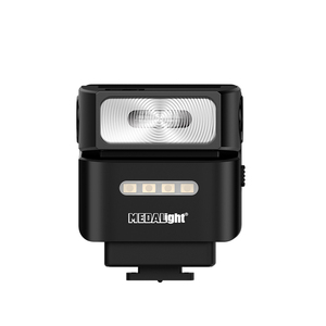 MEDALight F2ミニフラッシュOutput6200Kカラーテンプ | 3-in-1 DSLR用ダイレクト/バウンス/オフカメラフラッシュ