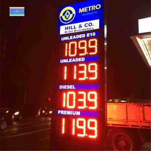 8 Zoll Form 8.888 8.889/10 Fernbedienung 7-Segment-Ziffernanzeige LED-Gaspreis schild für Tankstelle