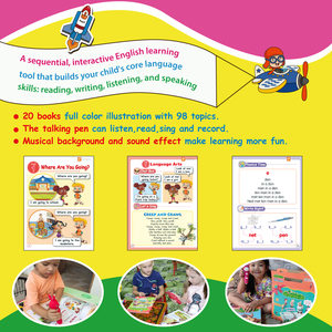 Multisensorische Sprach lern werkzeuge Aufwachsen von Hörbüchern und Sprech stift Set Interaktives Englisch-Lernsystem für 3-8 Jahre - Product Image 3