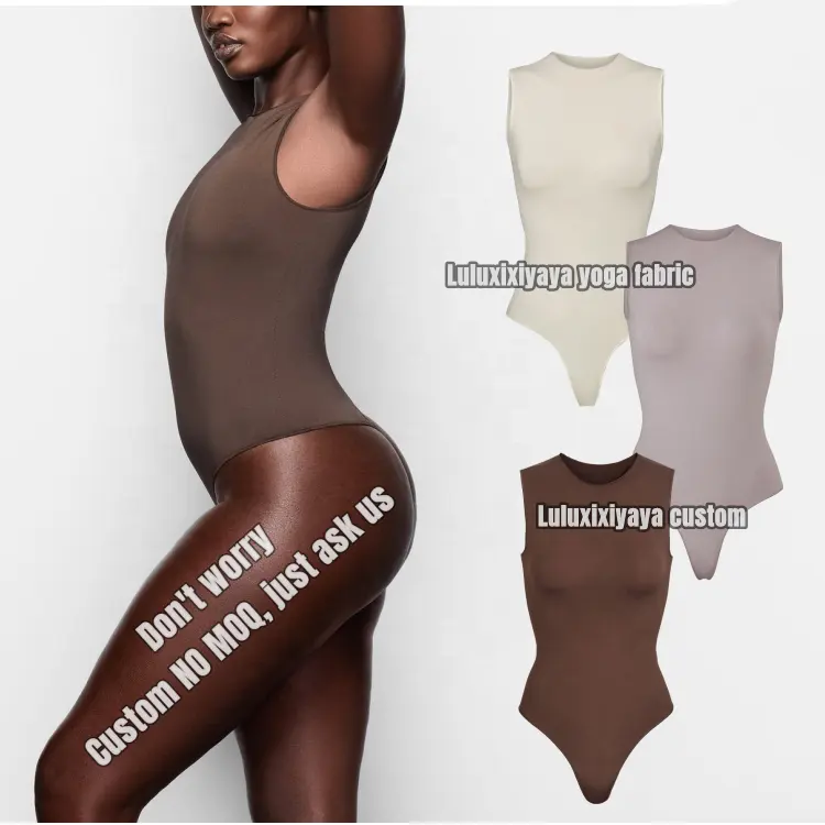 Luluxixiyaya Essential Regular O-Ausschnitt Kurzarm Hide Sewing Line Bodycon Form Körper Bodysuit GYM Jumps uit Frauen