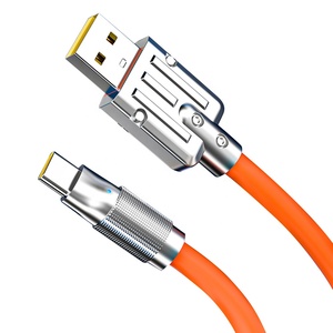 120W 6A ekstra kalın Metal dayanıklı silikon şarj kablosu tip C hızlı şarj USB C kablosu ile LED ışık için ve Tablet - Product Image 2