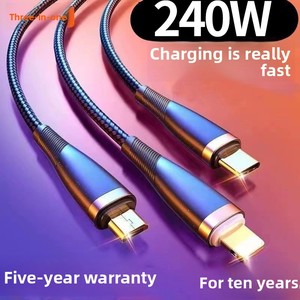 สายชาร์จเร็วสุดๆสายดาต้าชนิด C USB One-to-Three ใช้ได้กับ Apple 15และ Huawei OPPO Honor - Product Image 3