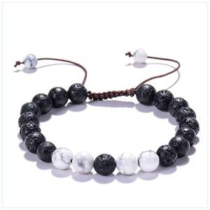 Lava Rock 7 Chakrasエッセンシャルオイルディフューザー男性宝石ブレスレットカラフルなすべての天然織りブレスレットメーカーデザイン