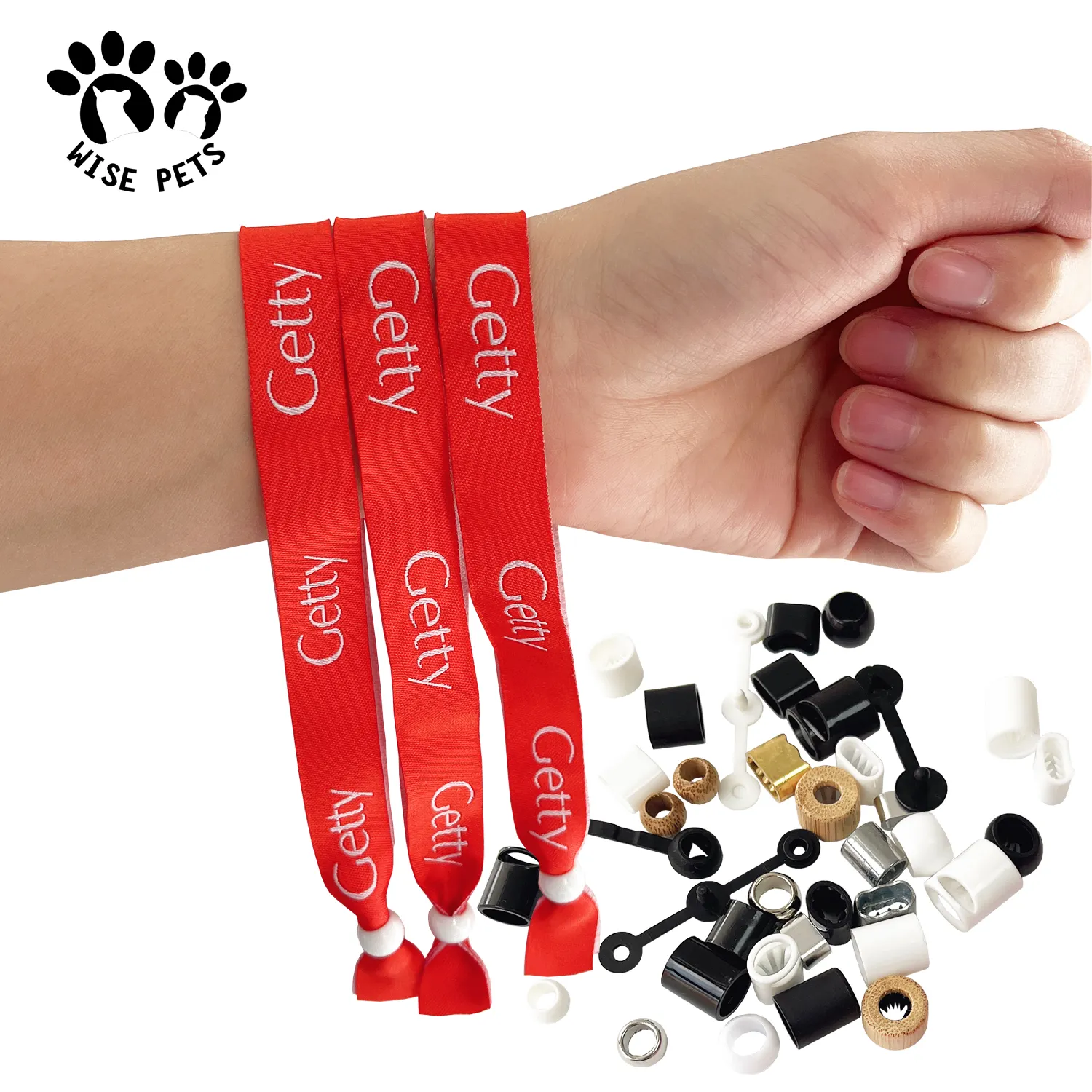 Colore personalizzato usa una volta Festival Wristband Barrel Lock Clasp Plastic Slide Buckle Party Event Wrist Band per promozioni