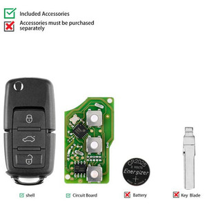 5pcs/lot XHORSE XKB501EN XKB508EN Wire <strong>Remote</strong> <strong>Key</strong> 2/3 Buttons for Volk-swagen B5 Type for VVDI2, VVDI <strong>Key</strong> Tool - Product Image 2