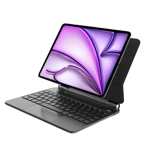 Funda de tableta con teclado Bluetooth inalámbrico inteligente de cuero Pu para iPad pro 12,9 pulgadas/air6(2024) con teclado táctil - Product Image 1