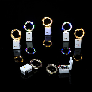 1 m10leds stringa di luce di luce decorazione di natale filo di rame stringa di luce LED pulsante batteria colorato fiore regalo