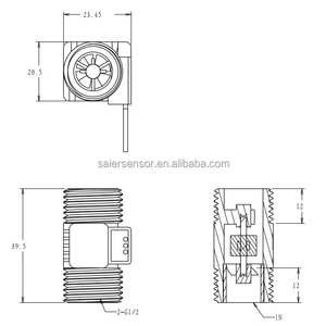 G1/2ホール効果フローセンサーDC5V医療用液体フローセンサー用 - Product Image 3