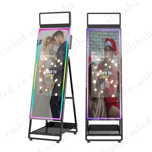 CHIMEE Newest 62 Inch Mirror 32 Inch <strong>LCD</strong> Touch Screen <strong>Monitor</strong> Photo Booth LED Frame Kiosk <strong>with</strong> Camera and Printer for Events