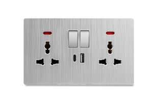 Abuk EU/UK Standard 240 V universelles Steckdose-Selektor 2-3 Gang 2-Wege-LED-Lichtschalter für den Haushalt Wandschalter und Steckdose mit Typ c 2 <span class=keywords><strong>Usb</strong></span>-Anschluss - Product Image 6