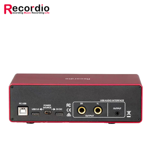 Interfaz de Audio de tarjeta de sonido para grabación de música por ordenador Resolución de 24 bits/192kHz Soporte 48V Phantom Power Streaming Podcasting - Product Image 3